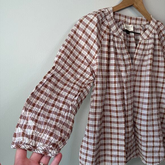 Universal Thread Women's Long Sleeve Plaid Print Blouse Size X-Small - Picture 3 of 6